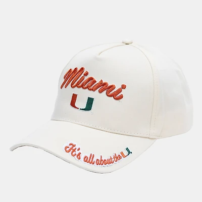 Women's ZooZatz Sand Miami Hurricanes Sweet Spirit A-Frame Adjustable Hat
