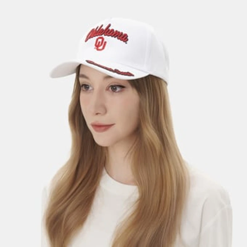Women's ZooZatz White Oklahoma Sooners Sweet Spirit A-Frame Adjustable Hat