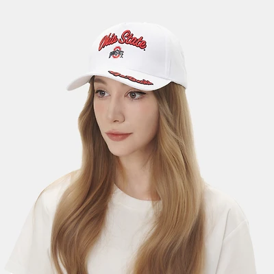 Women's ZooZatz White Ohio State Buckeyes Sweet Spirit A-Frame Adjustable Hat