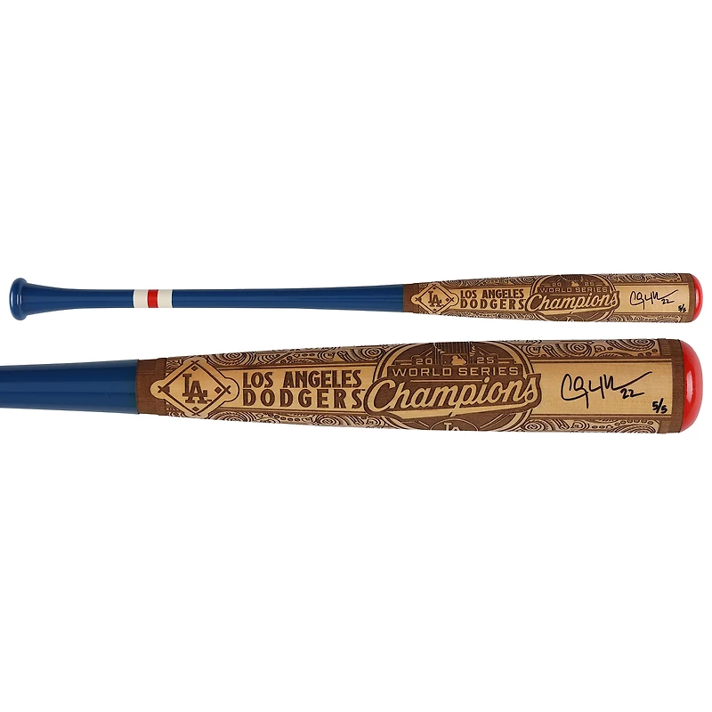 Clayton Kershaw Los Angeles Dodgers Autographed 2025 World Series Champion Pillbox Bat Company Mural Series Bat