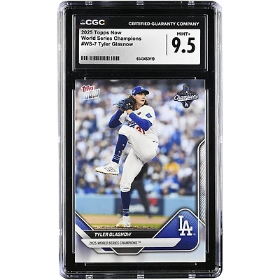 Tyler Glasnow Los Angeles Dodgers 2025 Topps Now '25 World Series Champions #WS-7 CGC Authenticated Card
