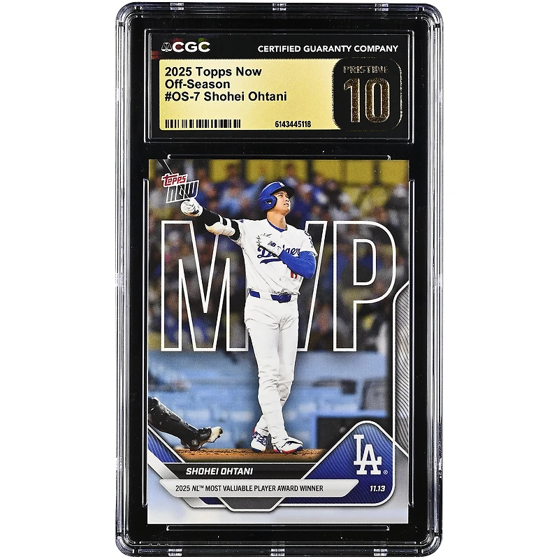 Shohei Ohtani Los Angeles Dodgers 2025 Topps Now '25 NL Most Valuable Player Award Winner #OS-7 CGC Authenticated PRISTINE 10 Card