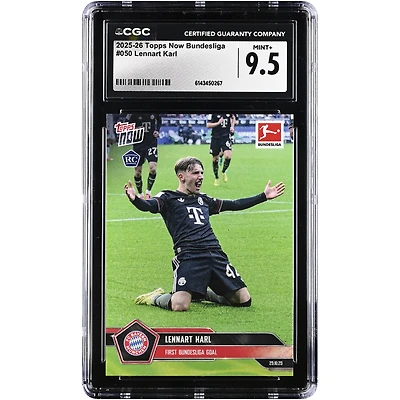 Lennart Karl Bayern Munich 2025-26 Topps Now Bundesliga First Bundesliga Goal #50 CGC Authenticated Rookie Card