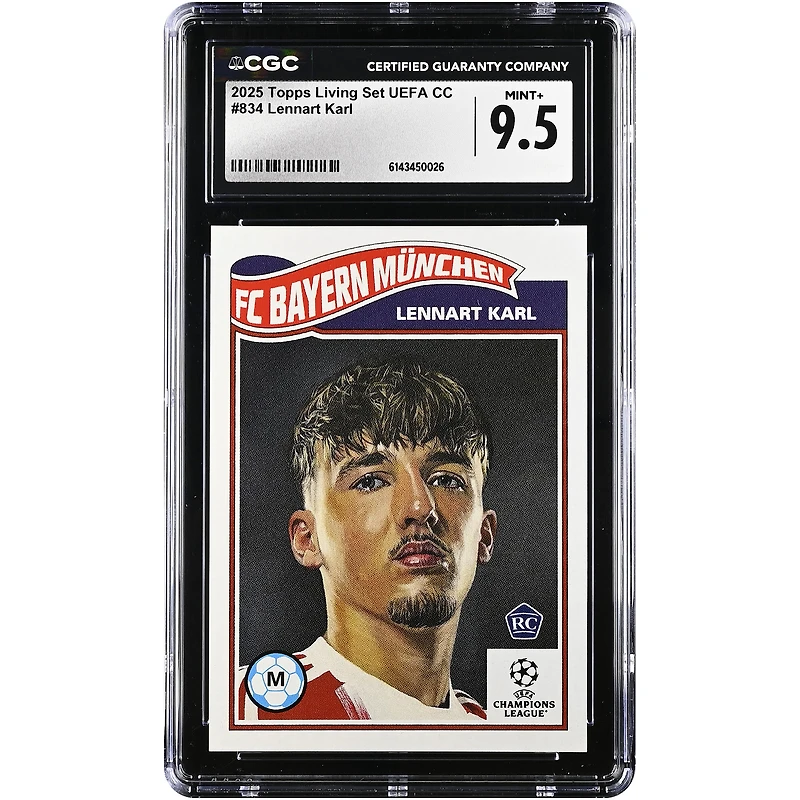 Lennart Karl Bayern Munich 2025 Topps Living Set UEFA CC #834 CGC Authenticated Rookie Card