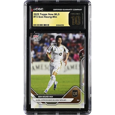 Son Heung-Min LAFC 2025 Topps Now MLS Global Superstar Makes MLS Debut with LAFC #73 CGC Authenticated PRISTINE 10 Card
