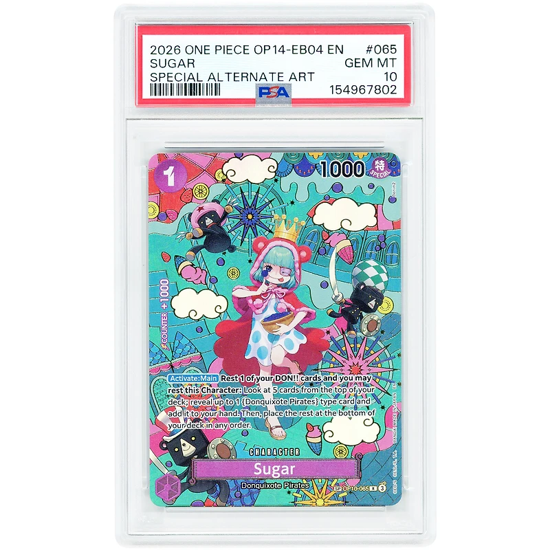 Sugar 2026 One Piece OP10 Special Alternate Art #065 PSA Authenticated 10 Card