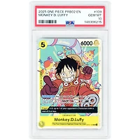 Monkey D. Luffy 2025 One Piece OP07 Super Rare #109 PSA Authenticated 10 Card