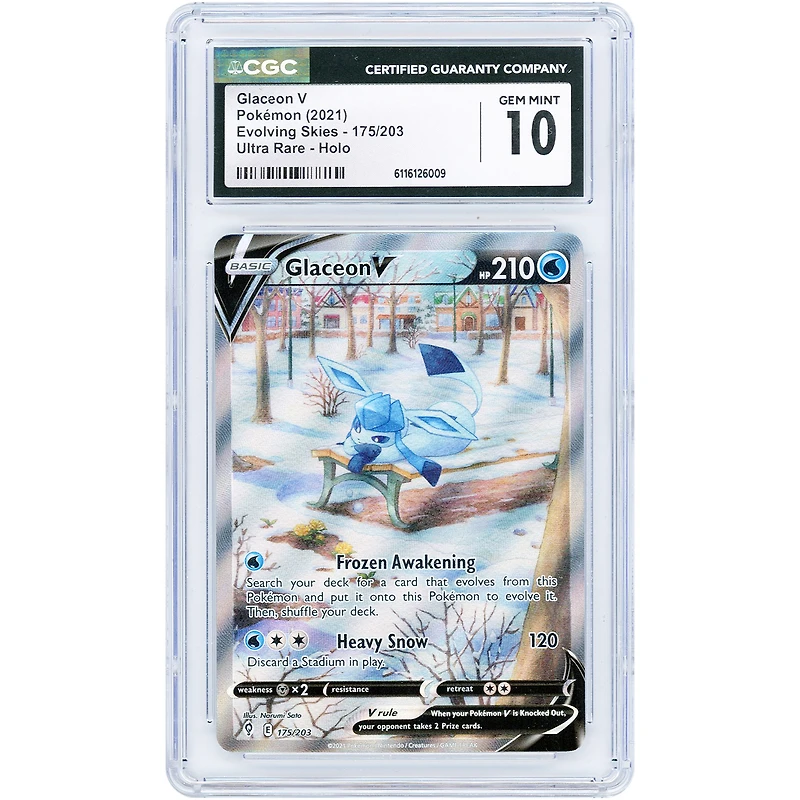 Glaceon V 2021 Pokemon Evolving Skies Ultra Rare #175 CGC Authenticated 10 Card