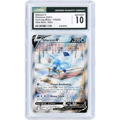 Glaceon V 2021 Pokemon Evolving Skies Ultra Rare #175 CGC Authenticated 10 Card