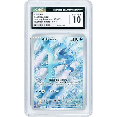 Articuno 2025 Pokemon Journey Together Illustration Rare #161 CGC Authenticated 10 Card