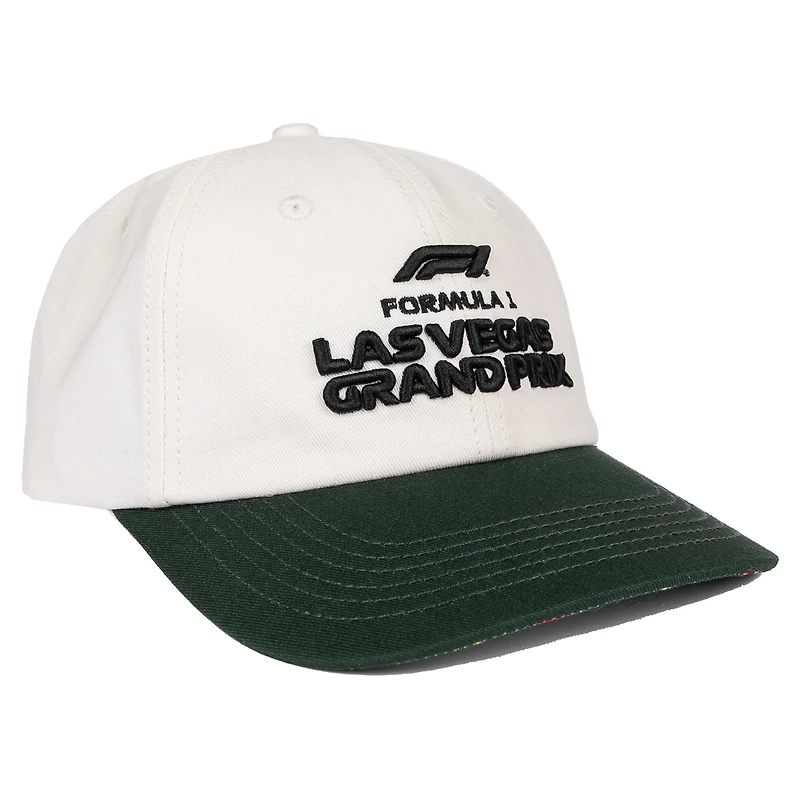 Men's Cream/Green Formula 1 Las Vegas Grand Prix Casino Carpet Adjustable Dad Hat