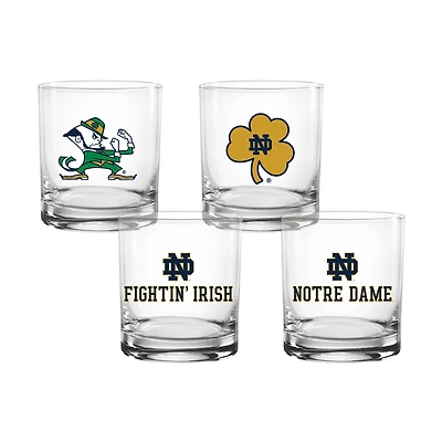 Indigo Falls  Notre Dame Fighting Irish Core 4-Pack Collectors Rocks Glass Set