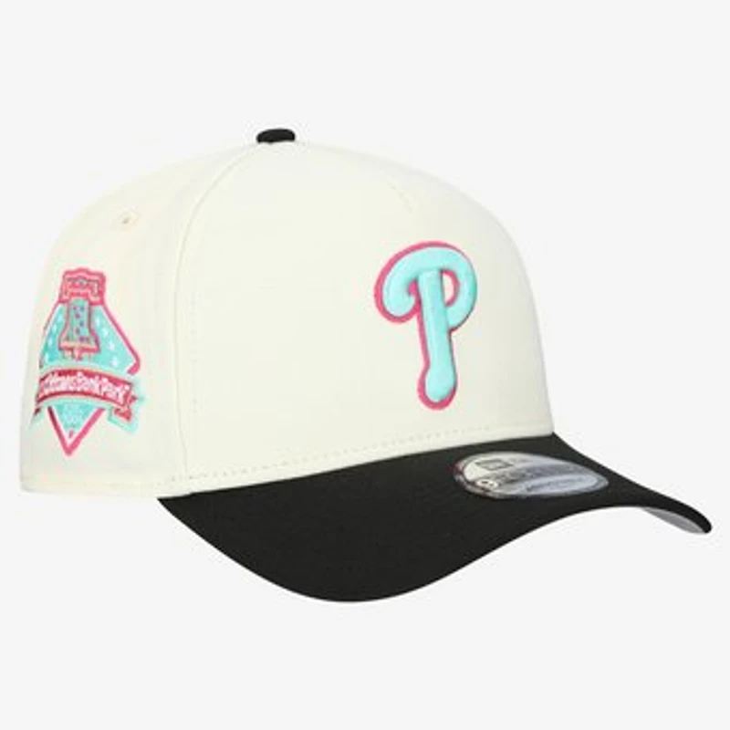 Men's New Era Cream Philadelphia Phillies Stadium Chrome 9FORTY A-Frame Adjustable Hat