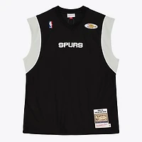 Men's Mitchell & Ness  Black San Antonio Spurs 2002-03 Black Authentic Sleeveless Shooting Shirt