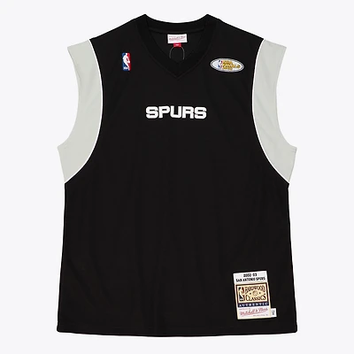 Men's Mitchell & Ness Black San Antonio Spurs 2002-03 Black Authentic Sleeveless Shooting Shirt