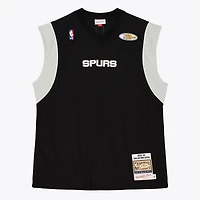 Men's Mitchell & Ness  Black San Antonio Spurs 2002-03 Black Authentic Sleeveless Shooting Shirt
