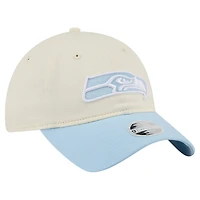 Women's New Era Cream/Coastal Blue Seattle Seahawks 9TWENTY Adjustable Hat