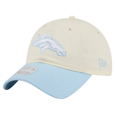 Women's New Era Cream/Coastal Blue Denver Broncos 9TWENTY Adjustable Hat
