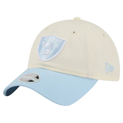 Women's New Era Cream/Coastal Blue Las Vegas Raiders 9TWENTY Adjustable Hat