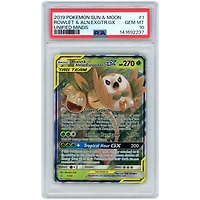 Rowlet & Alolan Exeggutor GX 2019 Pokemon Unified Minds Ultra Rare #1 PSA Authenticated 10 Card