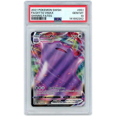Ditto VMAX 2021 Pokemon Shining Fates Full Art #51 PSA Authenticated 10 Card