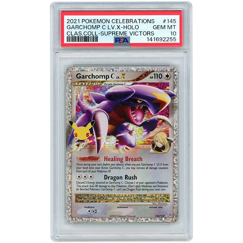 Garchomp C LV.X 2021 Pokemon Celebrations Classic Collection #145 PSA Authenticated 10 Card