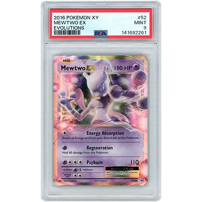Mewtwo EX 2016 Pokemon Evolutions Ultra Rare #52 PSA Authenticated 9 Card