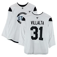 Matt Villalta Utah Hockey Club Practice-Used #31 White Authentic Pro Jersey from the 2024-25 NHL Season