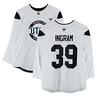 Connor Ingram Utah Hockey Club Practice-Used #39 White Authentic Pro Jersey from the 2024-25 NHL Season