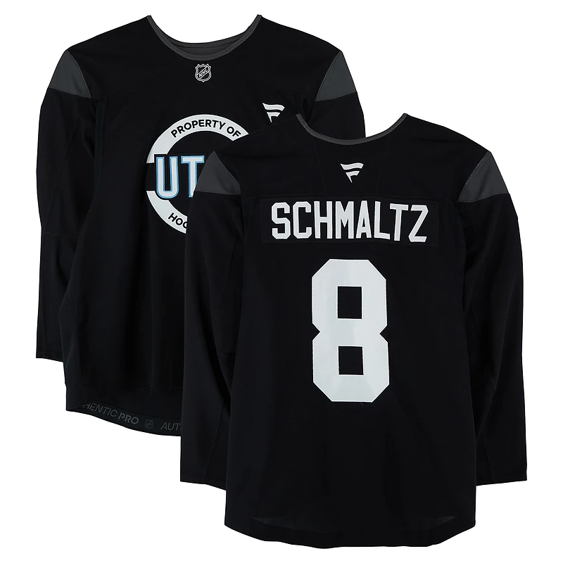 Nick Schmaltz Utah Mammoth Practice-Used #8 Black Jersey from the 2024-25 NHL Season