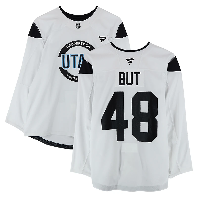 Daniil But Utah Hockey Club Practice-Used #48 White Authentic Pro Jersey from the 2024-25 NHL Season