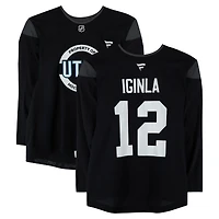 Tij Iginla Utah Mammoth Practice-Used #12 Black Jersey from the 2024-25 NHL Season
