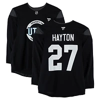 Barrett Hayton Utah Mammoth Practice-Used #27 Black Jersey from the 2024-25 NHL Season