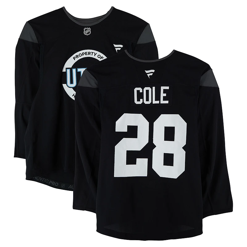 Ian Cole Utah Mammoth Practice-Used #28 Black Jersey from the 2024-25 NHL Season
