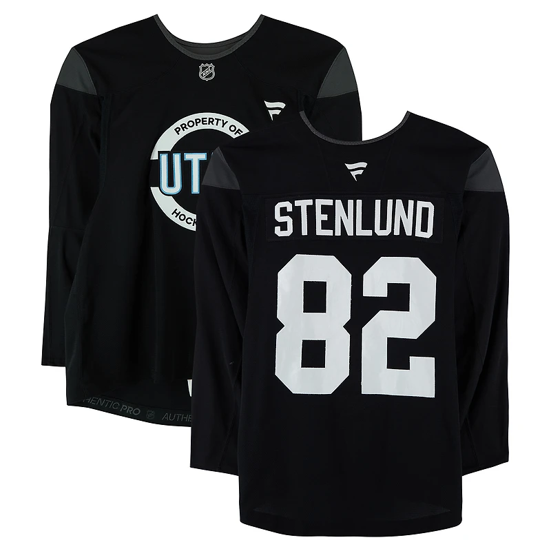 Kevin Stenlund Utah Mammoth Practice-Used #82 Black Jersey from the 2024-25 NHL Season