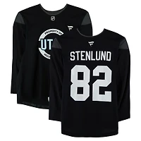 Kevin Stenlund Utah Mammoth Practice-Used #82 Black Jersey from the 2024-25 NHL Season