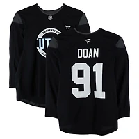 Josh Doan Utah Mammoth Practice-Used #91 Black Jersey from the 2024-25 NHL Season