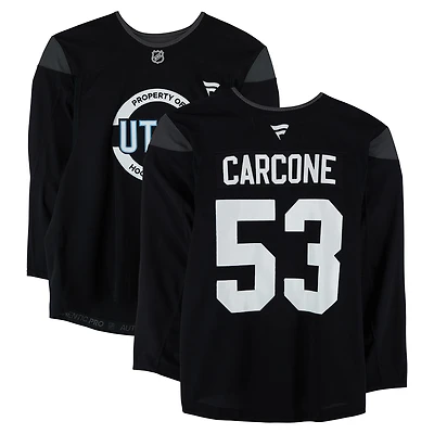 Michael Carcone Utah Mammoth Practice-Used #53 Black Jersey from the 2024-25 NHL Season