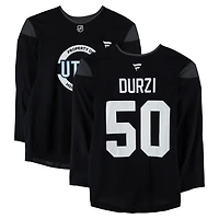 Sean Durzi Utah Mammoth Practice-Used #50 Black Jersey from the 2024-25 NHL Season