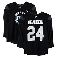 Cole Beaudoin Utah Mammoth Practice-Used #24 Black Jersey from the 2024-25 NHL Season