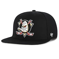 Men's '47 Black Anaheim Ducks No Shot Captain Snapback Hat