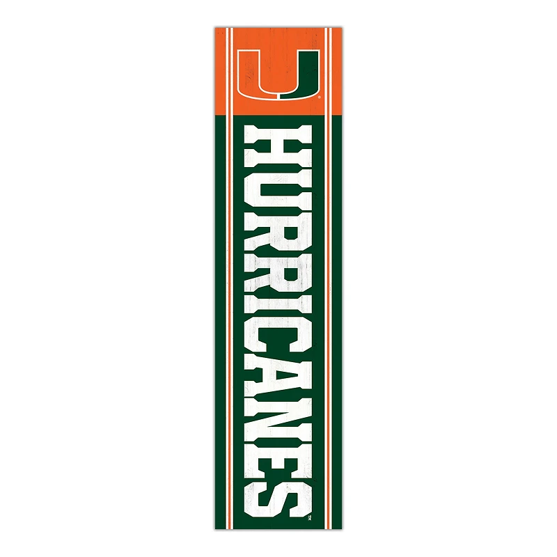 Miami Hurricanes 48" Team Name with Logo Leaner