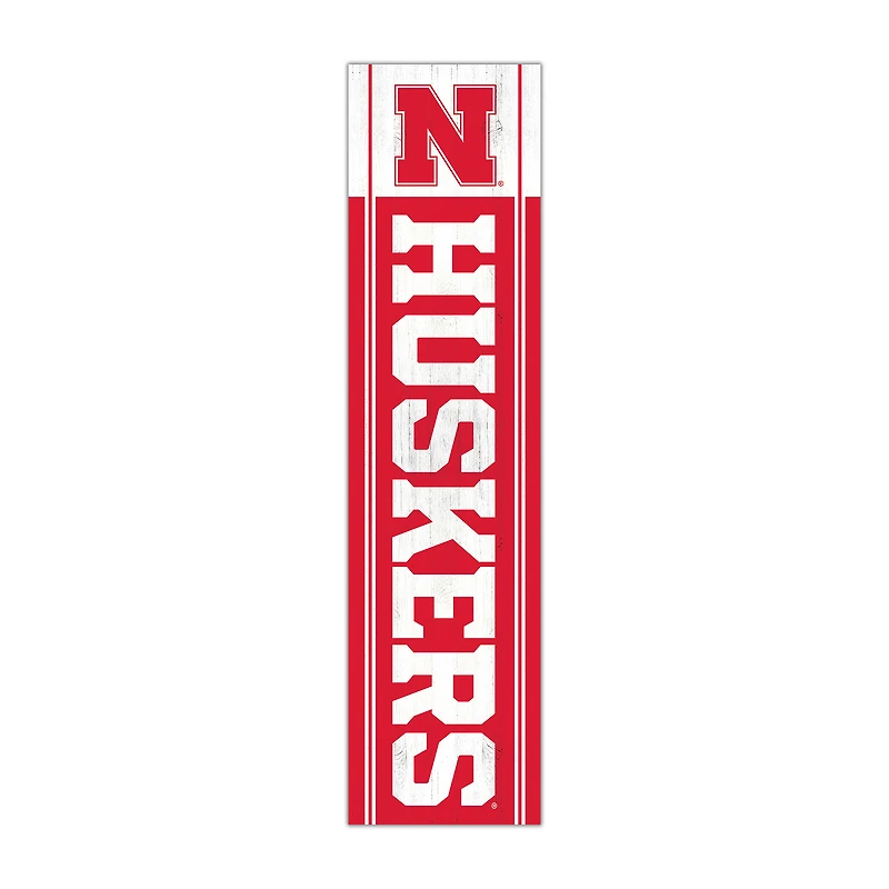 Nebraska Huskers 48" Team Name with Logo Leaner