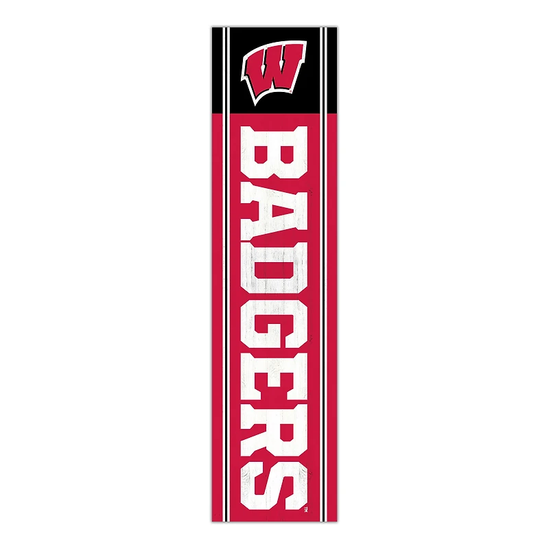 Wisconsin Badgers 48" Team Name with Logo Leaner