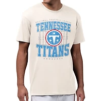 Men's Starter Cream Tennessee Titans Distressed Field T-Shirt