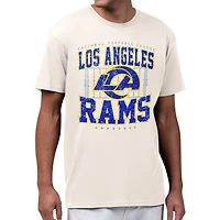 Men's Starter Cream Los Angeles Rams Distressed Field T-Shirt
