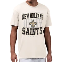Men's Starter Cream New Orleans Saints Distressed Field T-Shirt