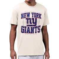 Men's Starter Cream New York Giants Distressed Field T-Shirt