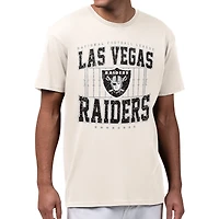 Men's Starter Cream Las Vegas Raiders Distressed Field T-Shirt