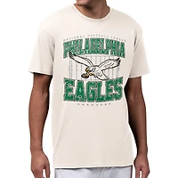 Men's Starter Cream Philadelphia Eagles Distressed Field T-Shirt